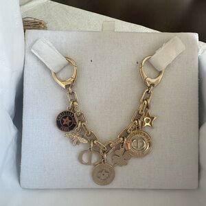 Christian Dior Lucky Charm Bag Charm Gold Tone Clover Lady Dior  Charm with Box